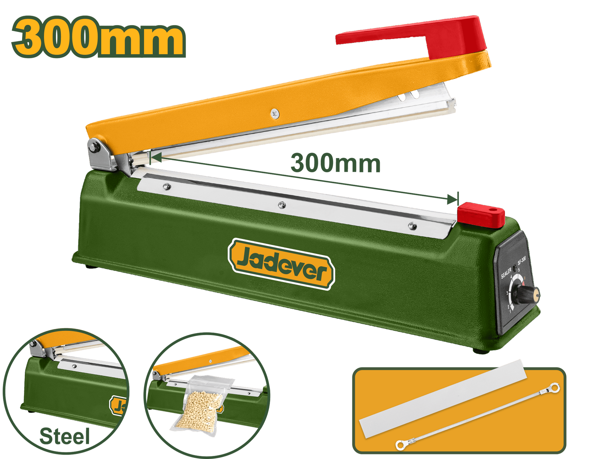 ماكنة لحام أكياس حراري قابلة للتعديل – 300 ملم من جادايفر JADEVER - Smart Hack