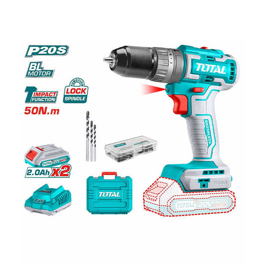 دريل شحن 20 فولت مع شاكوش بدون فحمات من  Total