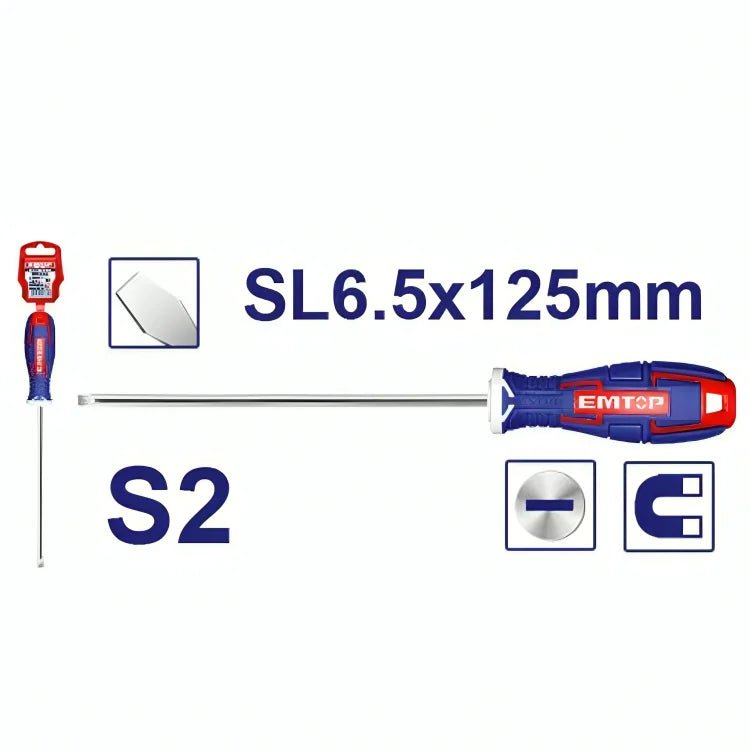 مفك عادي ثقيل EMTOP ESDRSL6502 Slotted - Smart Hack