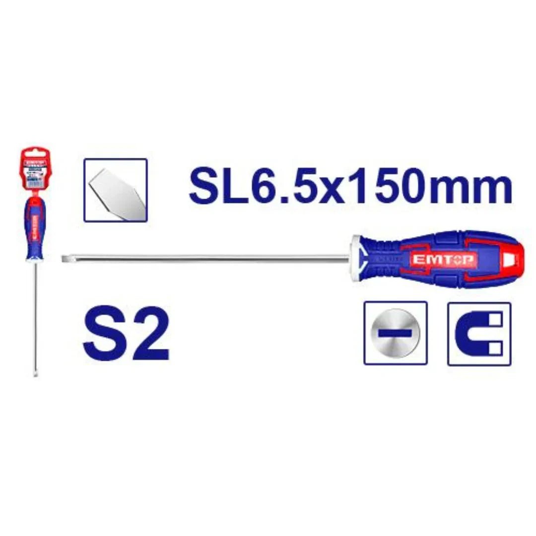 مفك عادي ثقيل EMTOP ESDRSL6602 Slotted - Smart Hack