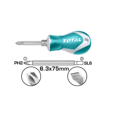 مفك قلاب 2في 1 طبة قصير من TOTAL - Smart Hack