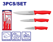 مجموعة سكاكين للمطبخ من الستانلس ستيل EMTOP EMKK1K31 مكونة من 3 قطع - Smart Hack