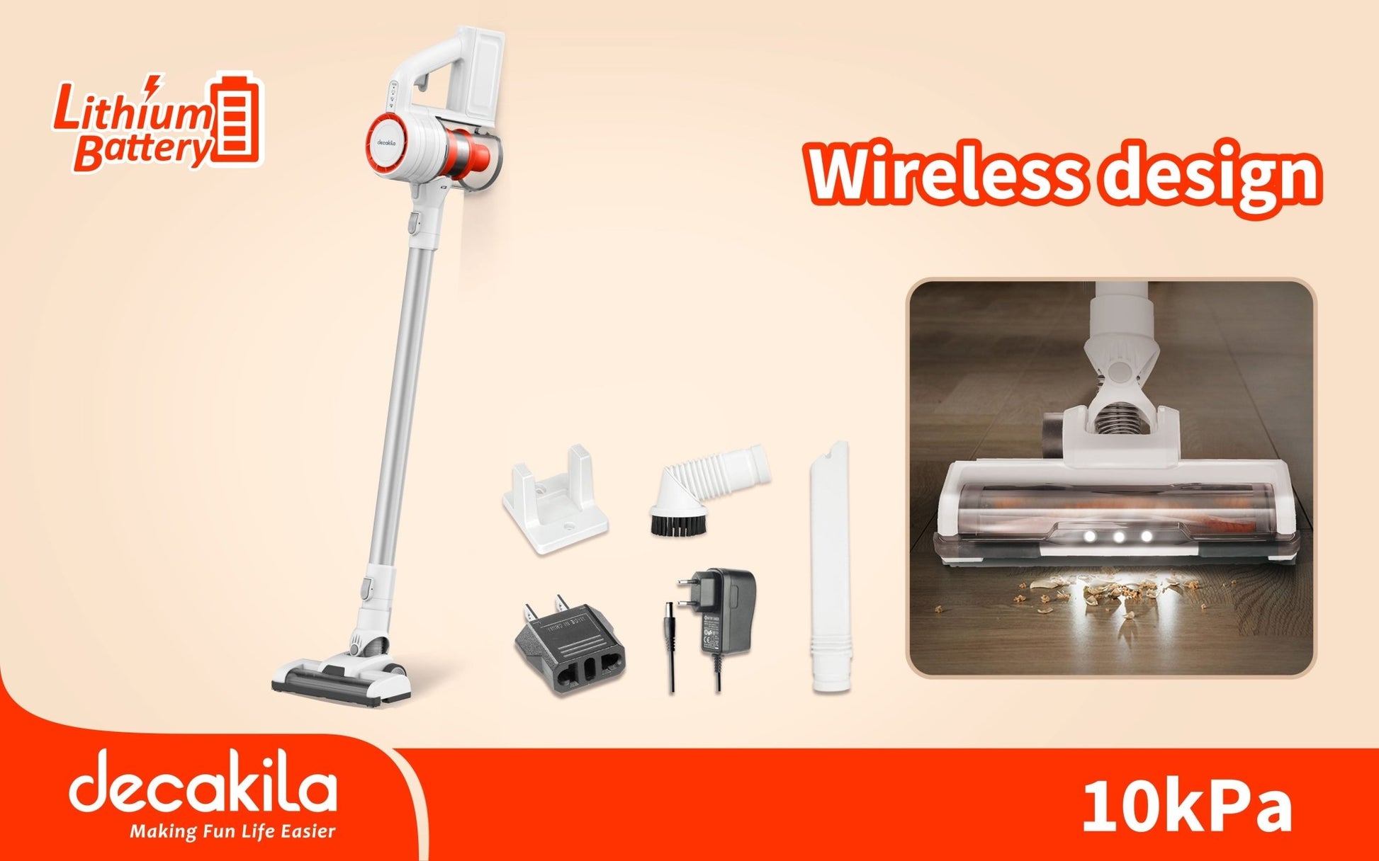 مكنسة كهربائية لاسلكية 140 وط من DECAKILA - Smart Hack