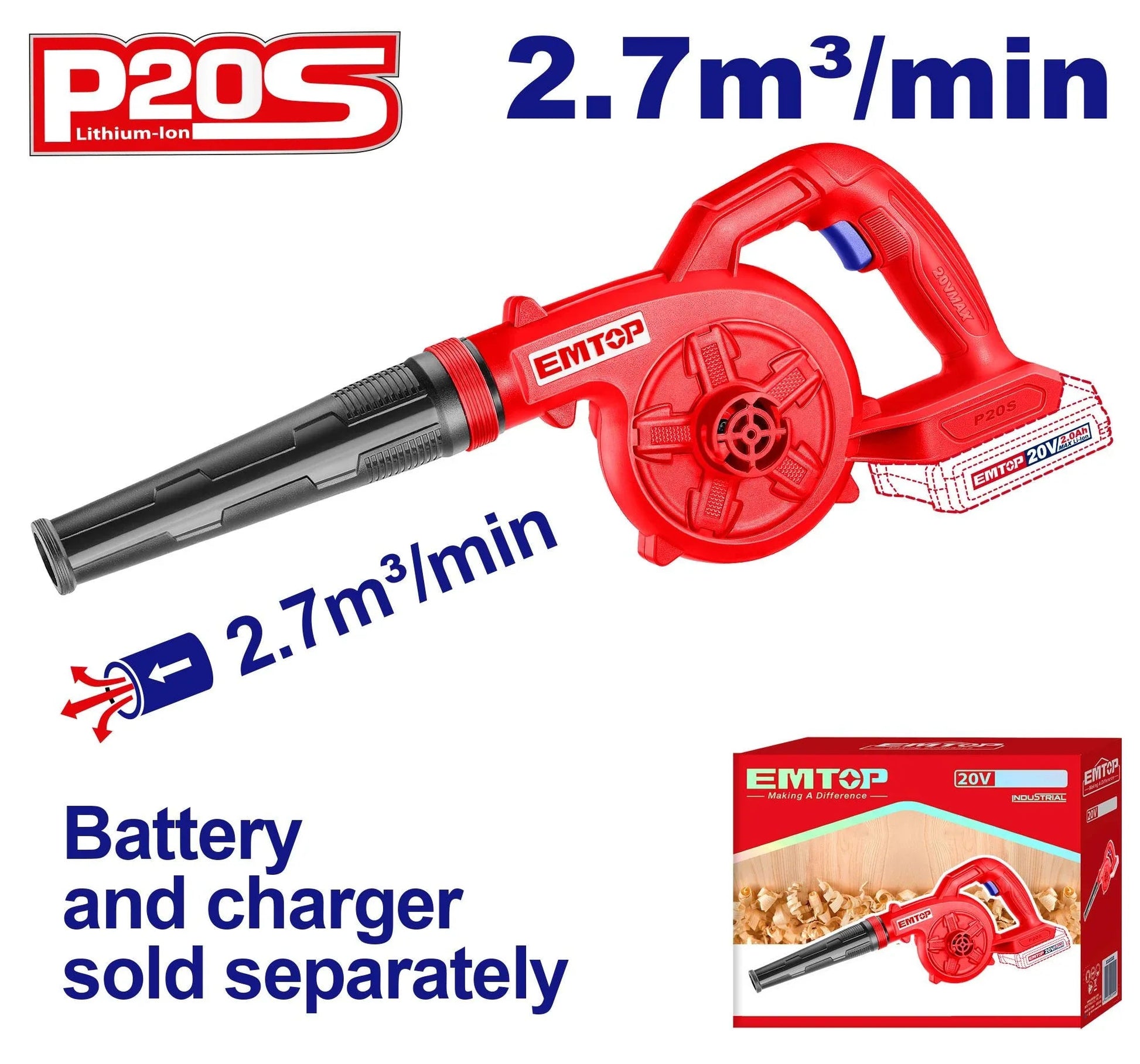 منفاخ هواء لاسلكي EMTOP ELAB20028 - Smart Hack