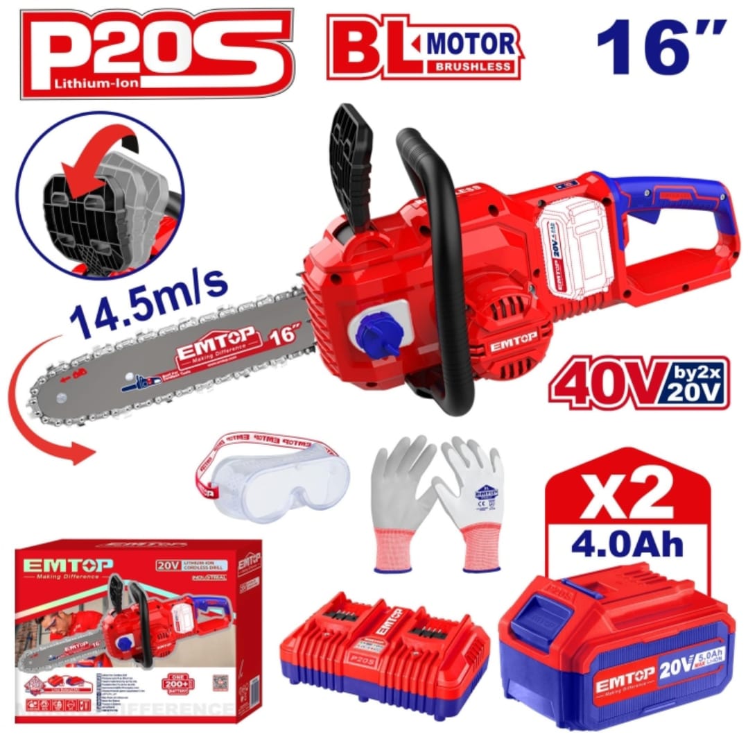 منشار كهربائي لاسلكي بجهد 40 فولت - EMTOP ELGA401682 - Smart Hack