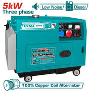 مولد كهرباء ديزل 5 كيلو واط - 3 فاز صامت توتال - Smart Hack