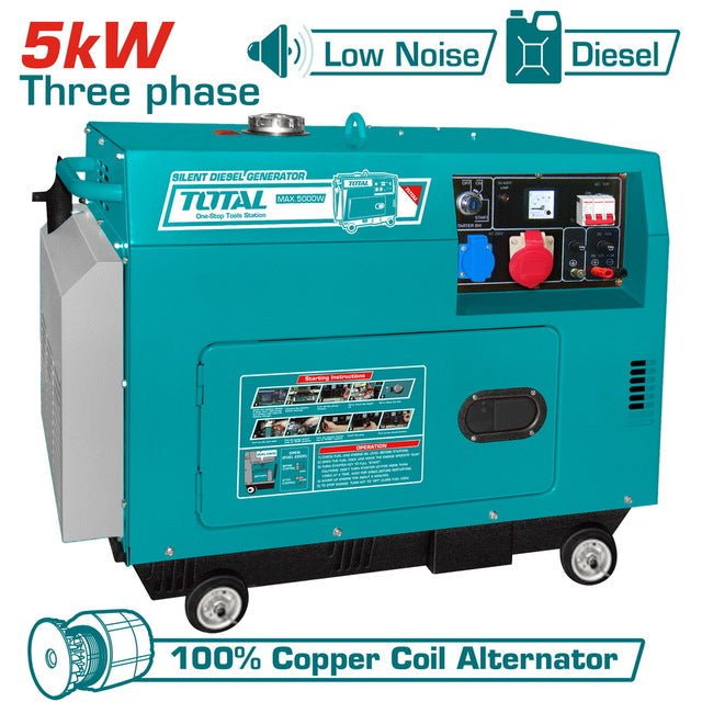 مولد كهرباء ديزل 5 كيلو واط - 3 فاز صامت توتال - Smart Hack