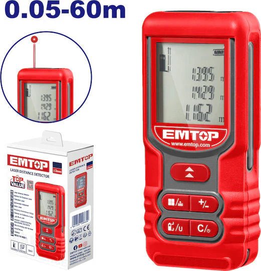 متر ليزر 60 متر EMTOP EMDL1516 - Smart Hack