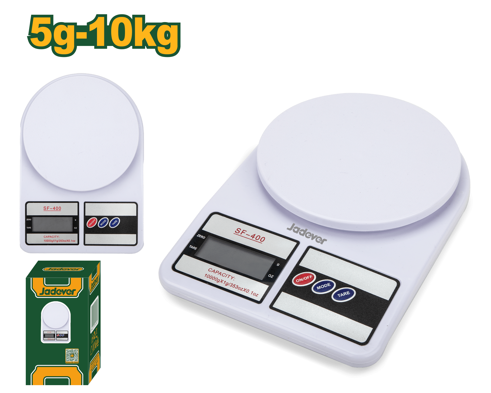 ميزان مطبخ 10 كيلو من جادايفر Jadver - Smart Hack