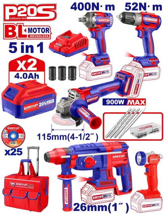 مجموعة  كومبو اللاسلكية المكونة من قطعتين EMTOP ECKL2058