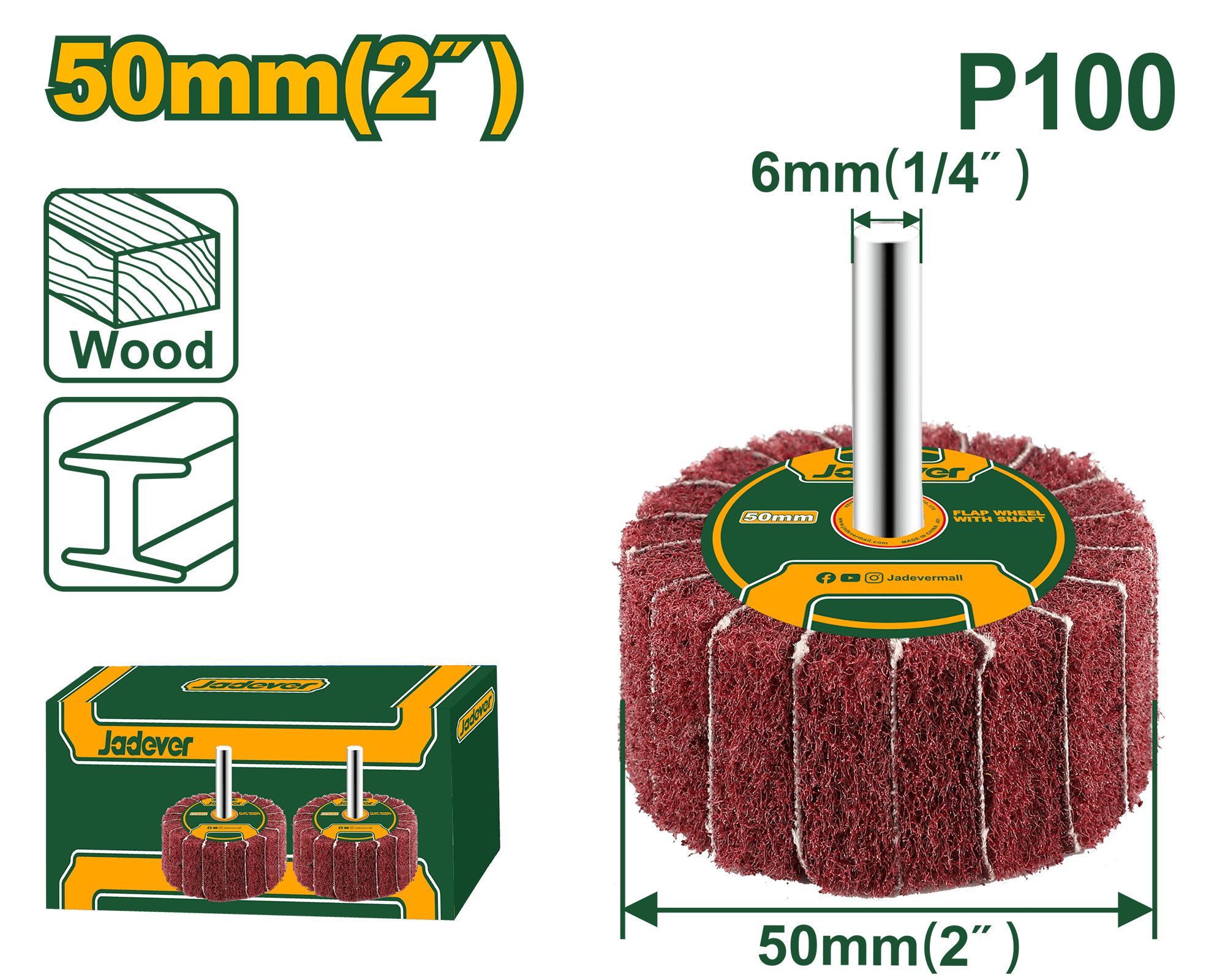 رأس طحن قماش جاديفر 50 × 25 مم P100 للتنعيم والتنظيف المثالي - Smart Hack