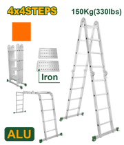 سلم متعدد 4درجات مع بسطة حديد من جاديفر Jadver - Smart Hack