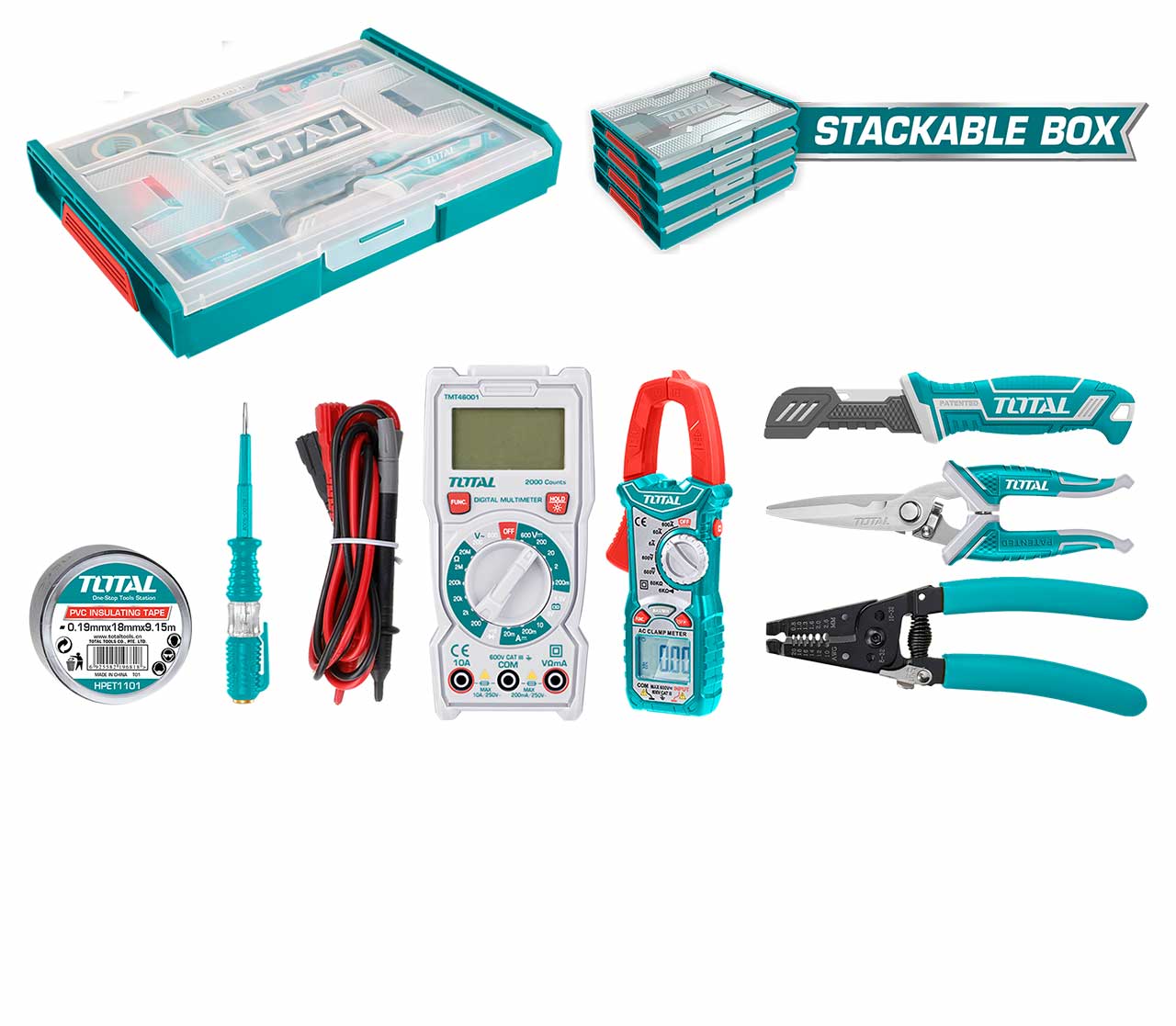 طقم عدة الكتروني 7 قطع من Total - Smart Hack