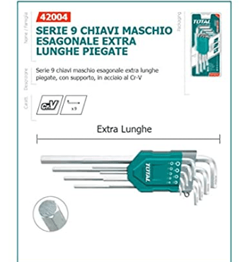 طقم الن كي مسدس طويل 9 قطع من TOTAL - Smart Hack