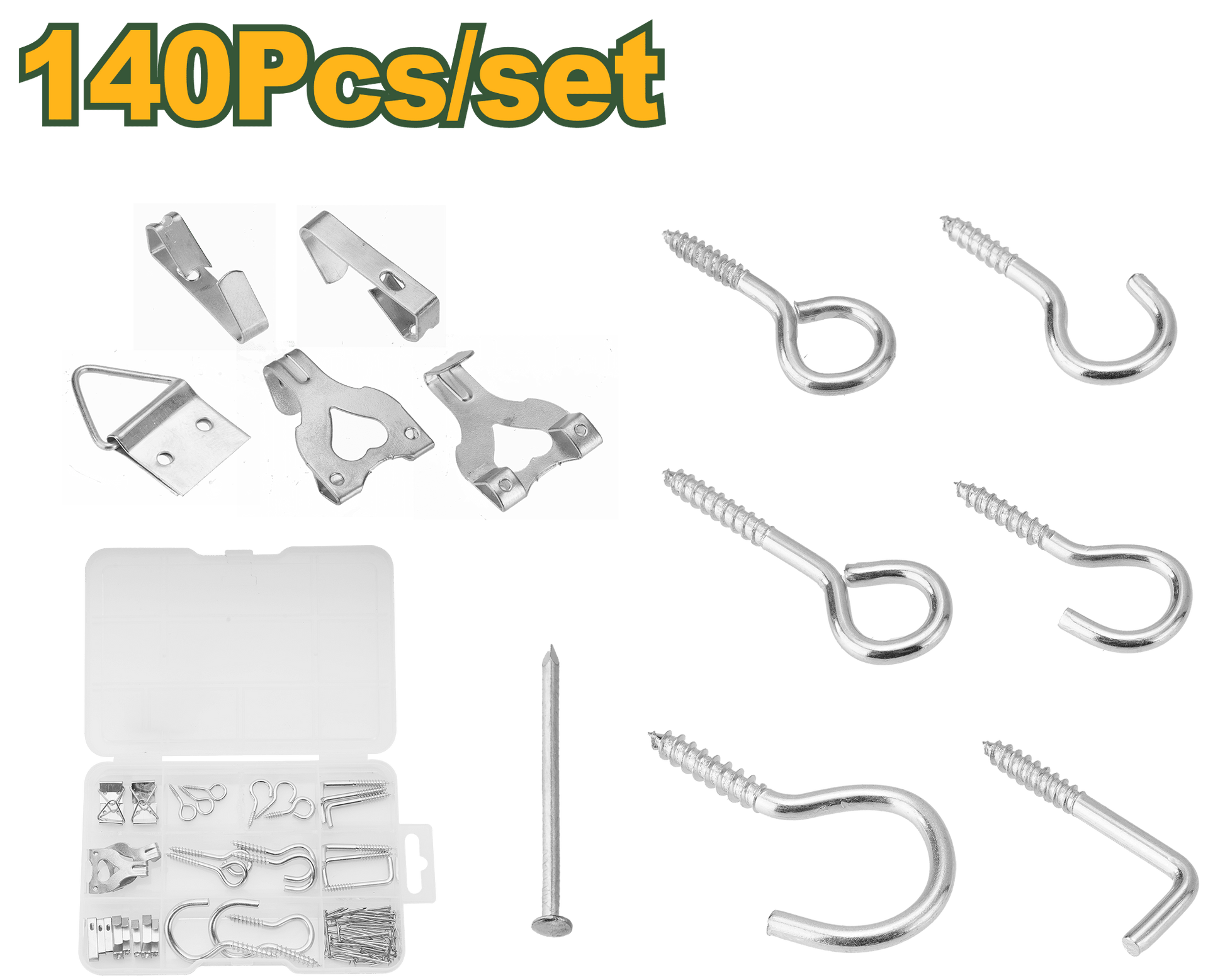 طقم براغي وعلاقات وحمالات براويز 140قطعة من جادايفر - Smart Hack