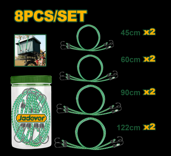 طقم حبل تربيط مطاطي (8 قطع) من جادايفر Jadever - Smart Hack