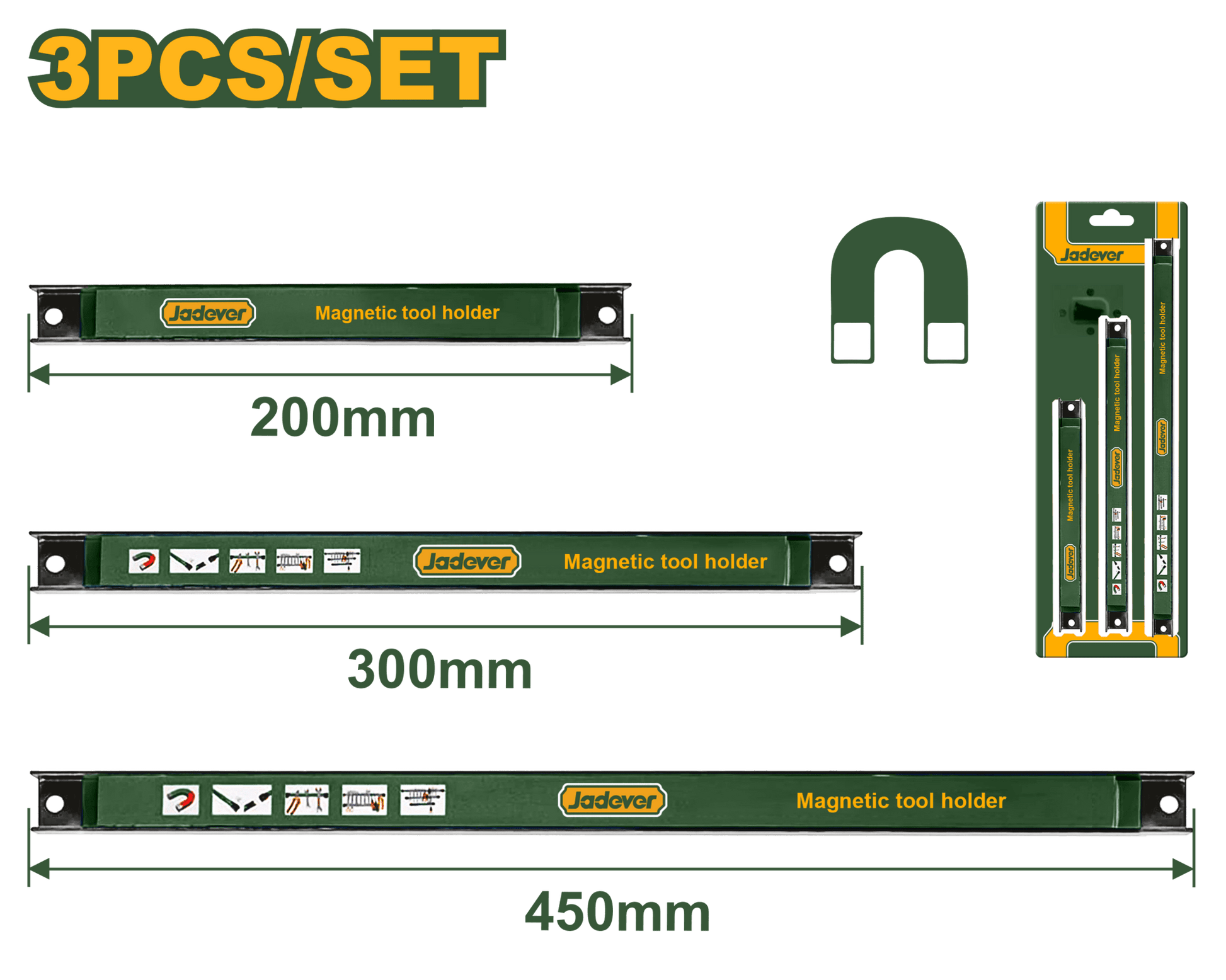 طقم حمالة مغناطيسية 3 قطع من جادايفر Jadever - Smart Hack