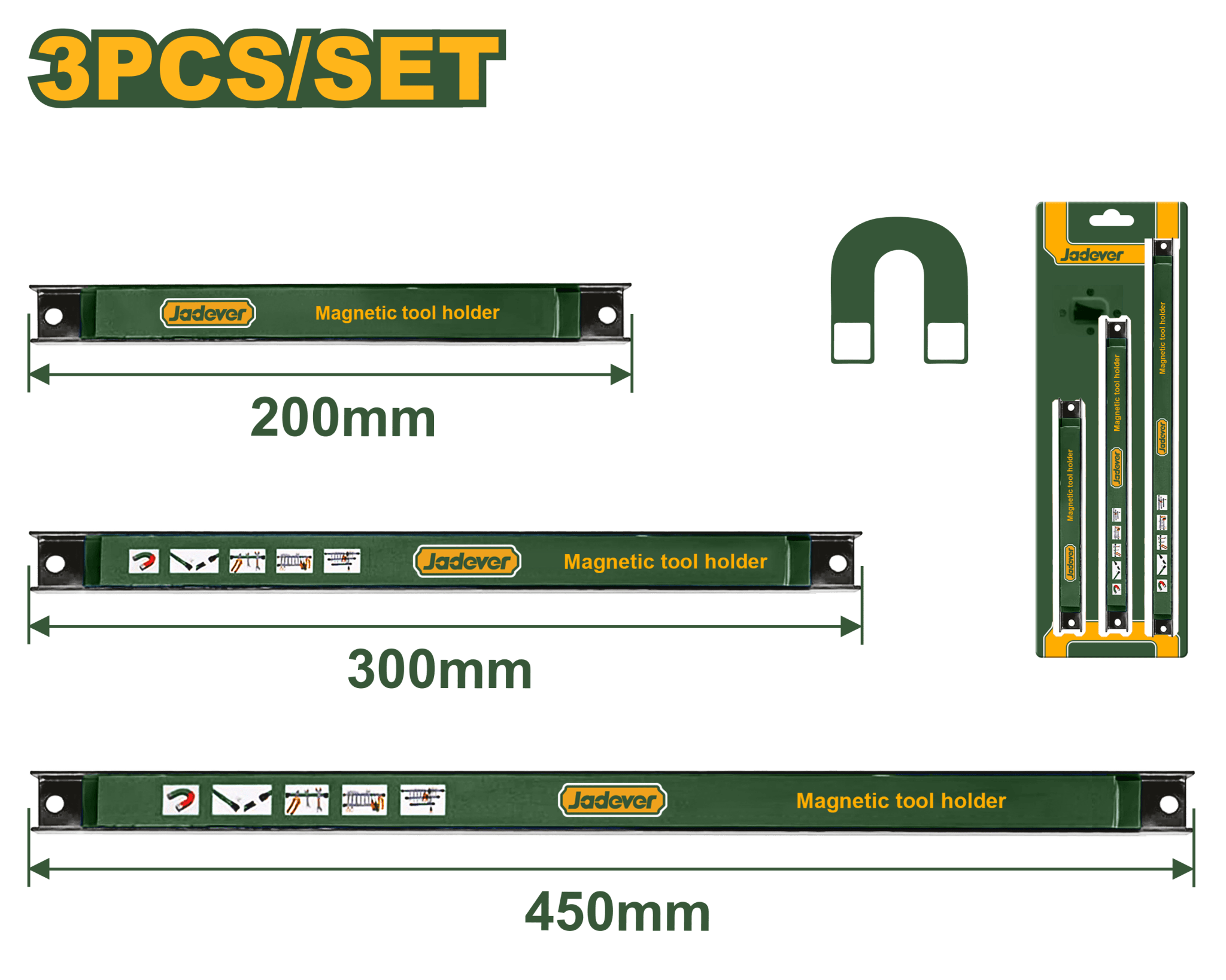 طقم حمالة مغناطيسية 3 قطع من جادايفر Jadever - Smart Hack