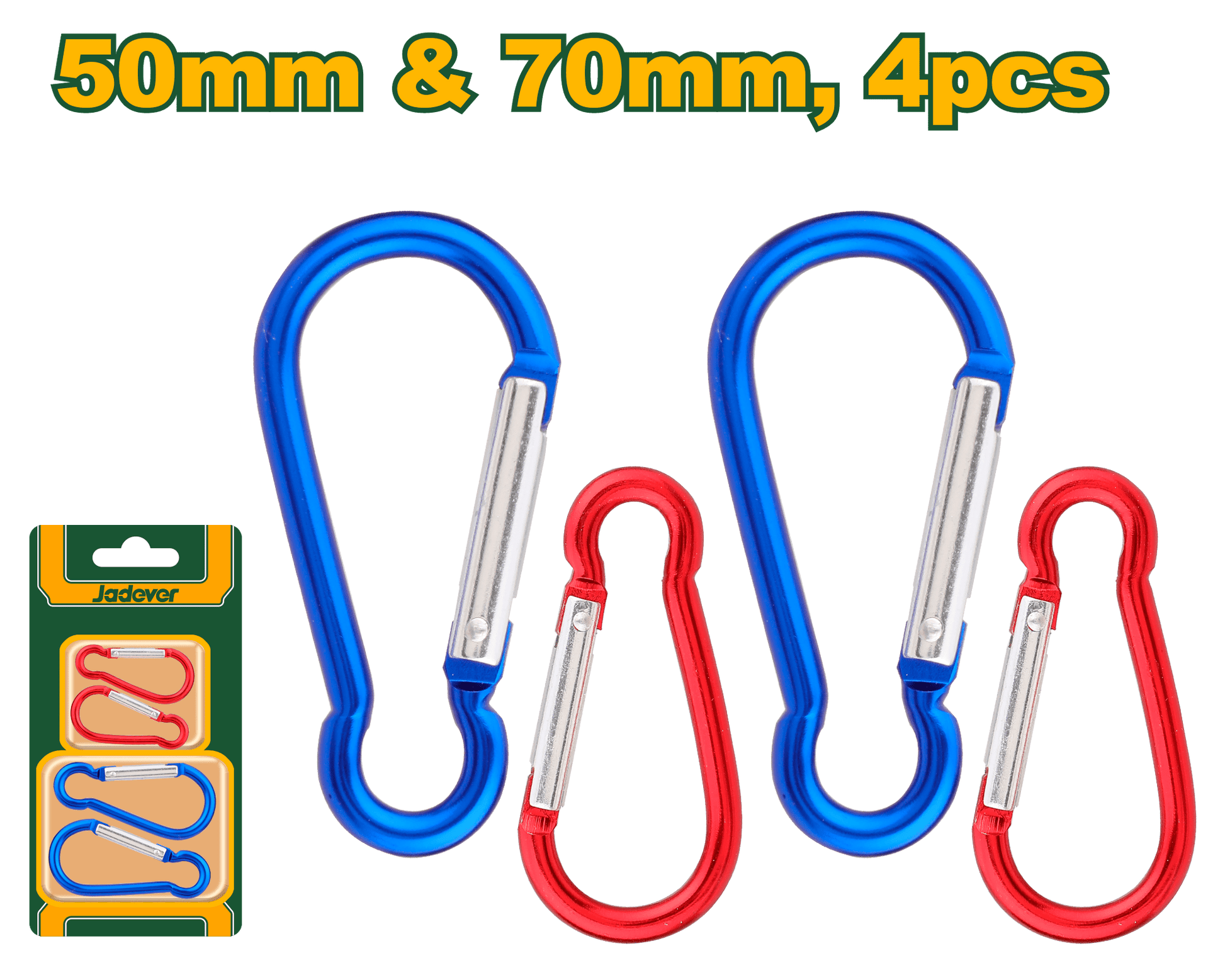 طقم هوكات تعليق ألومنيوم – 4 قطع، 50 مم و 70 مم من JADEVER - Smart Hack