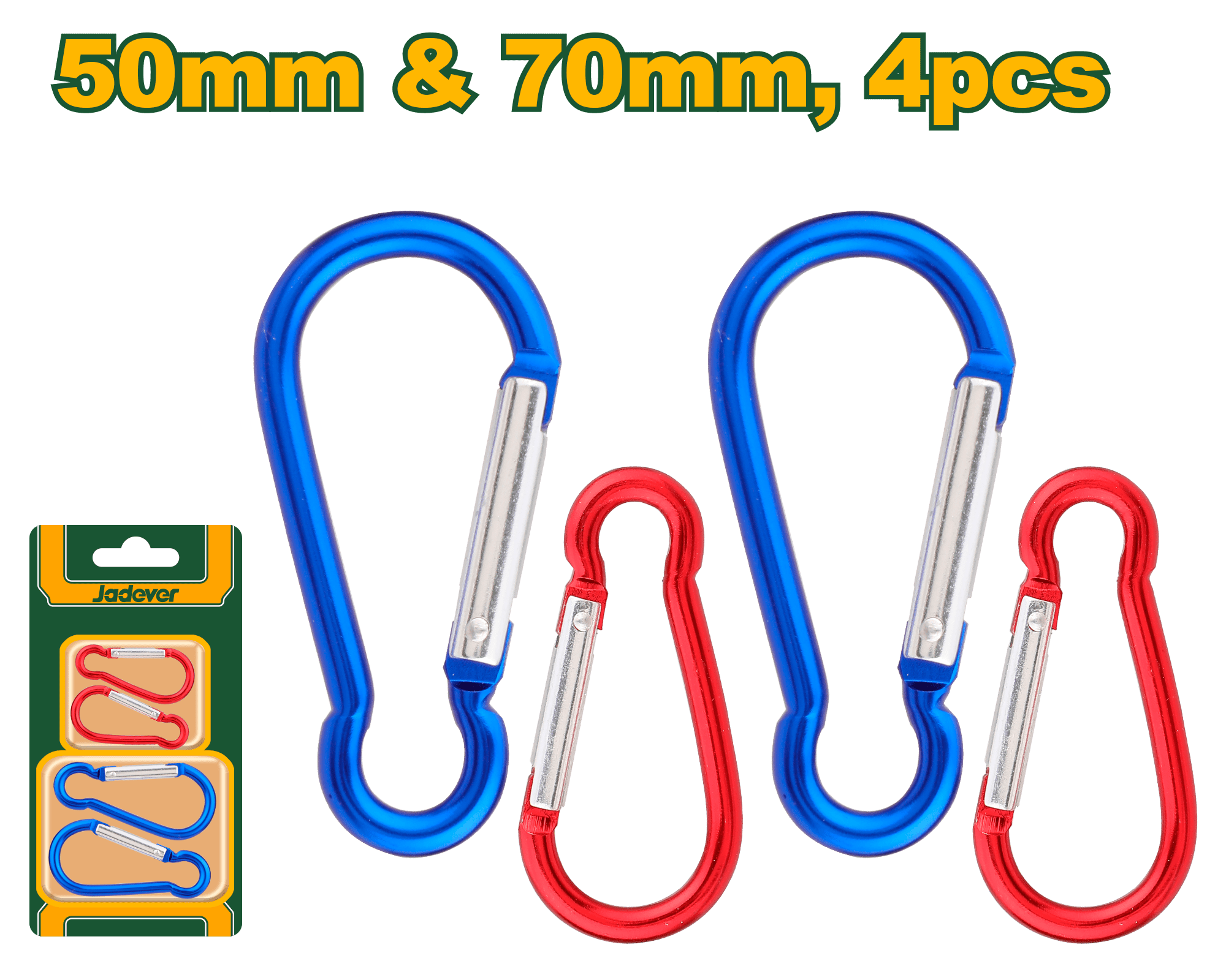 طقم هوكات تعليق ألومنيوم – 4 قطع، 50 مم و 70 مم من JADEVER - Smart Hack