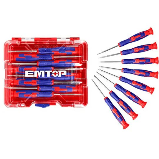 طقم مفك الكتروني مكون من 8 قطع EMTOP ESSTP0802 - Smart Hack
