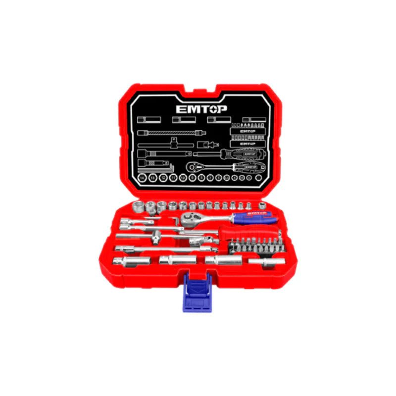 طقم مقابس 49 قطعة (1/4 إنش) EMTOP ESKT14491 - Smart Hack