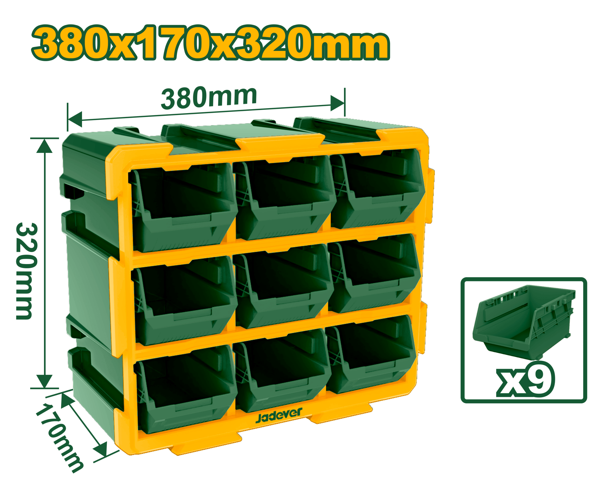 طقم وحدة علب تخزين وبراغي 9 قطع من جادايفر Jadver - Smart Hack
