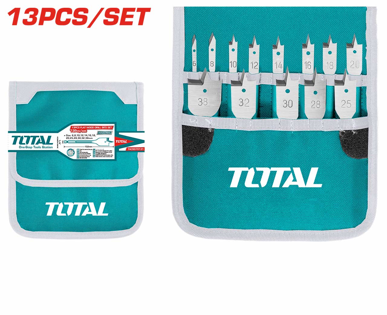 طقم ريش فراشة 13 قطعة 6 - 38 ملم من Total - Smart Hack