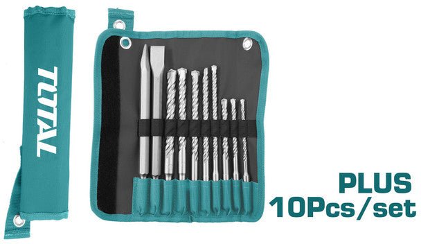 طقم ريش و ازاميل كبس 10 قطع من توتال - Smart Hack
