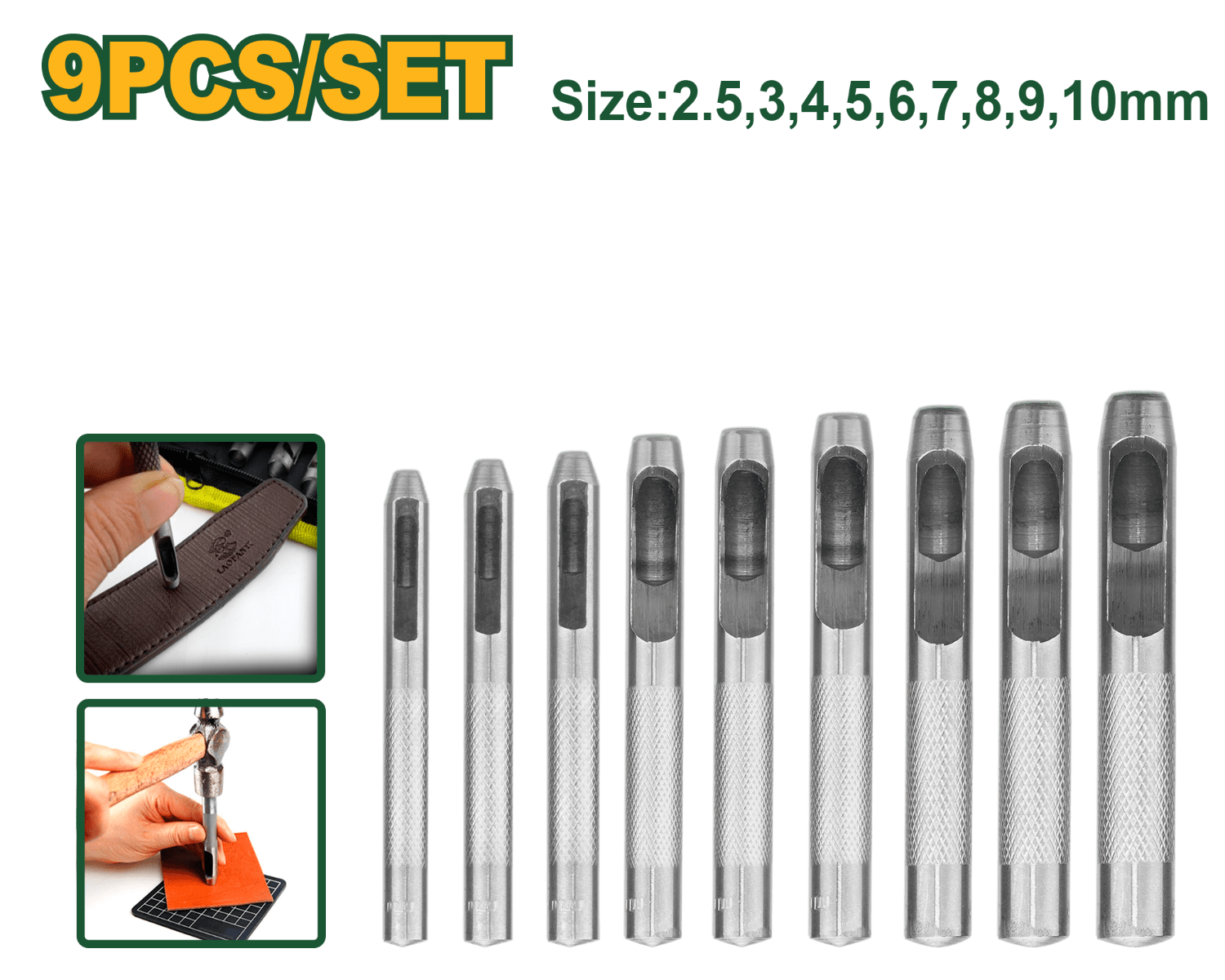 طقم زنبة ثقب الجلد 9 قطع من جاديفر JADEVER - Smart Hack