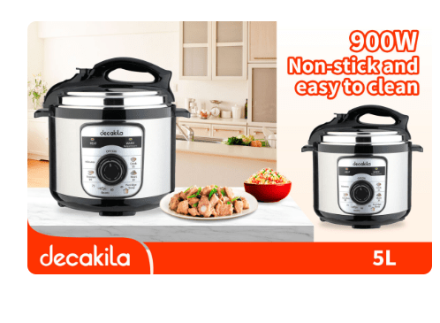 طنجرة ضغط كهربائية سعة 5 لتر 900 واط من ديكاكيل Decakila - Smart Hack