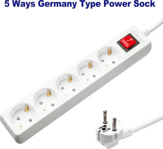 وصلة كهرباء 5 مخارج بطول 1.4 متر  EMTOP EMEJ7305