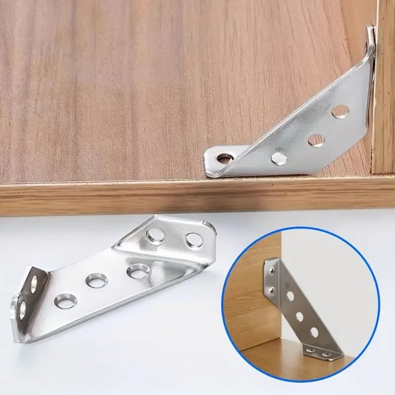 زاوية تثبيت معدنية 90 درجة متعددة الاستخدام – دعامة زاوية مثلثة لتعزيز الأثاث بقوة وثبات - Smart Hack