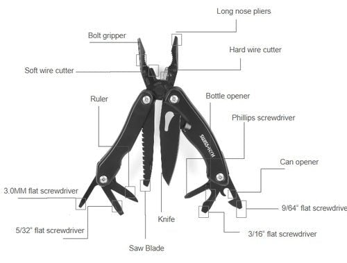 زرادية متعددة الوظائف 14 في 1 – SWISS+TECH ST021002 | SWISS+TECH 14 - in - 1 Multi - Tool Pliers – ST021002 - Smart Hack
